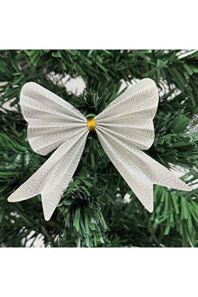 PROCART Artificial Christmas tree 210 cm, ribbons and fiber optics, star, multi-colored lights, metal stand