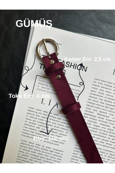 LİA KEMER Illume Round Patterned Suede Women's Silver Buckle Belt Jacket Belt Dress Belt Trouser Belt