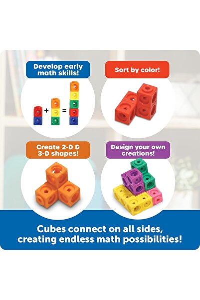 Learning Resources Mathlink Cubes, Educational Counting Toy, Set of 100 Cubes