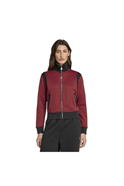 adidas Jy3461-K Houndstooth Tt Women's Jacket Burgundy