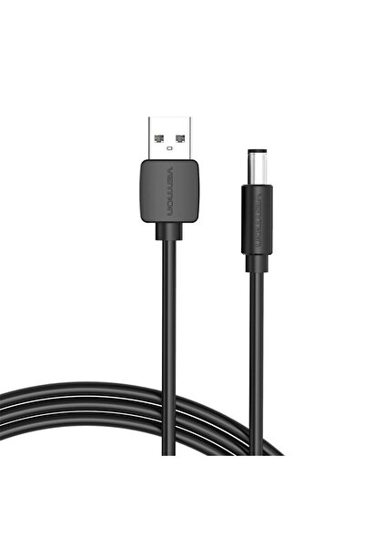 Vention Power Cable USB 2.0 to DC 5.5mm Barrel Jack 5V CEYBF 1m (Black)