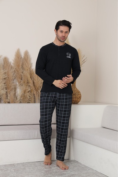 Sude HOMEWEAR Men's Long Sleeve Pajama Set