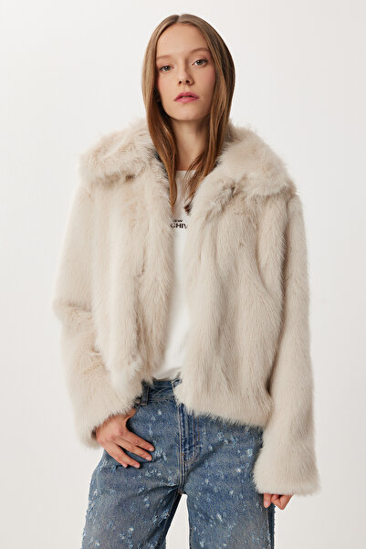 Lovelyİstanbul Kısa Suni Kürk Kaban LXA0002 BEJ