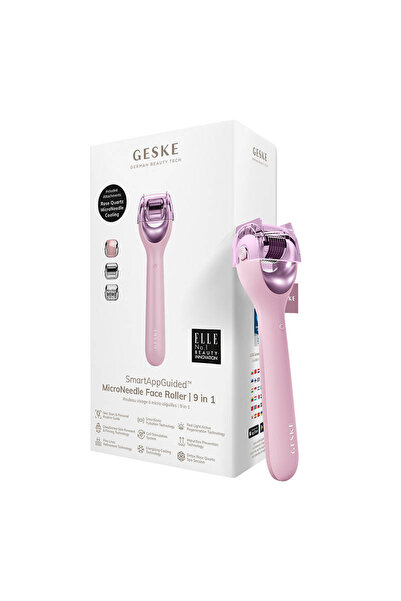 Geske Micro Needle Face Roller 9in1 with APP (pink)