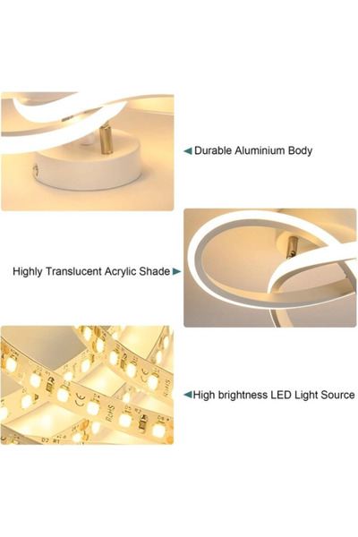 OEM Comely LED Ceiling Light, 22W, 3000K Warm Light, Modern, 30 cm, Ring Design, White