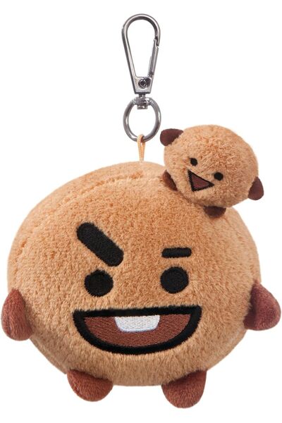 Aurora BT21 Shooky Head Keychain, Polyester, Brown