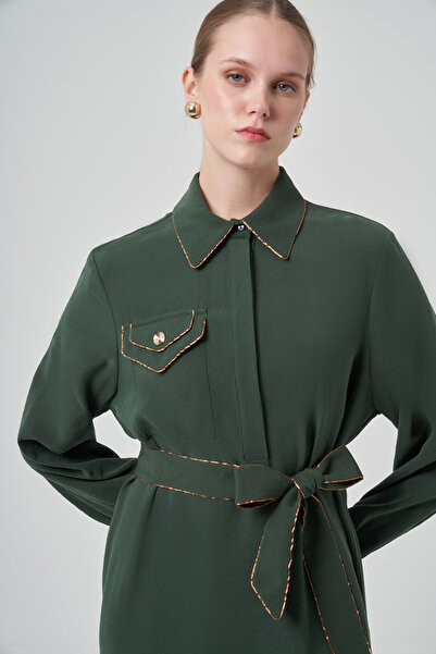 Nuss Pocket Detail Belted Dress 2005 Tourmaline Green