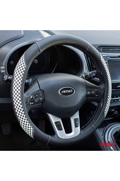 AMIO Husa steering wheel Racing Flag, SWC-39-M (37-39 cm)