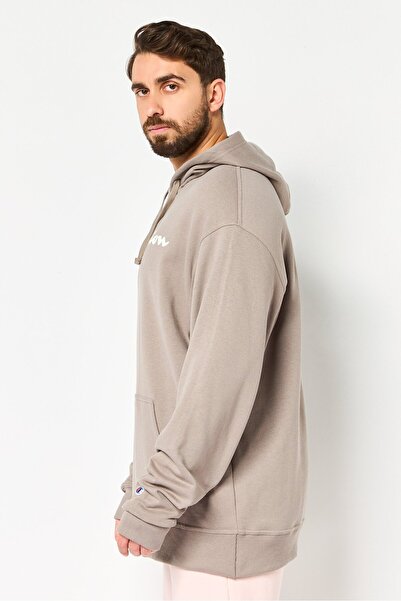 Champion Mens Sportwear Fit Long Sleeve Brand Logo Outdoor Hoodie, Grey