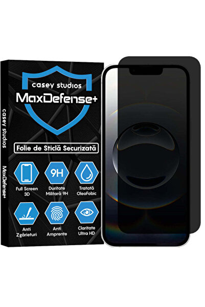 Casey Studios Folie Sticla Privacy iPhone 16e, Full Cover 3D, Ultra HD, Anti Zgarieturi, Anti Socuri