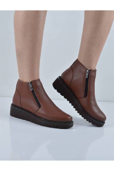 Şanslı Ayakkabıcılık Taba Dolgu Taban Hakiki Deri Ortopedik Bot