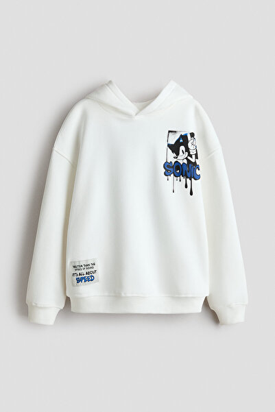 H&M Baskı Motifli ve Kapüşonlu Üst