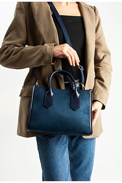 grand coco Жіноча темно-синя замшева сумка через плече