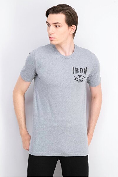 Under Armour Men Crew Neck Short Sleeves Printed T-shirt, Grey