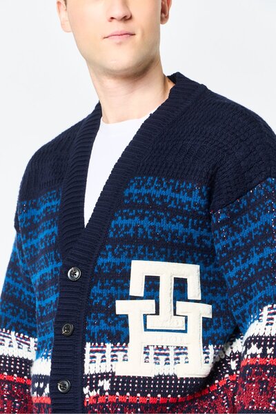 Tommy Hilfiger Men V Neck Knitted Cardigan, Multicolor