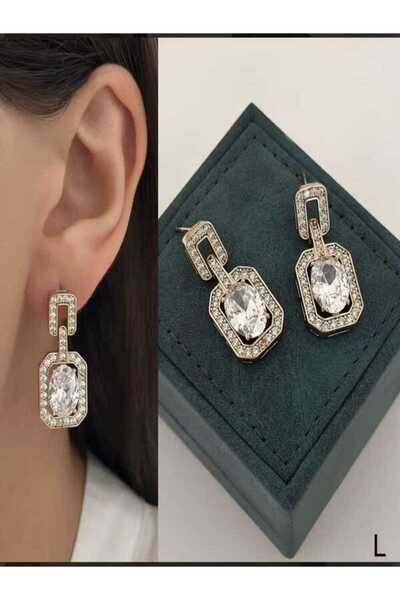 ASLI AKSESUAR أقراط باجيت مرصعة بالأحجار بتصميم خاص من شوبينغ