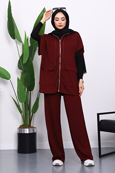 İmajButik Σετ παντελόνι με φερμουάρ και διπλή τσέπη Modal