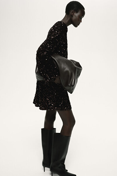 H&M Pullu Mini Elbise