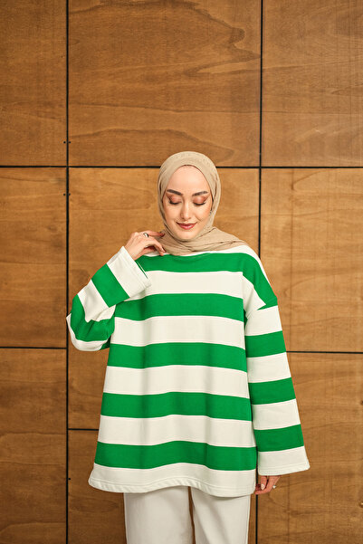 LOCCO Thick Striped Sweat Green