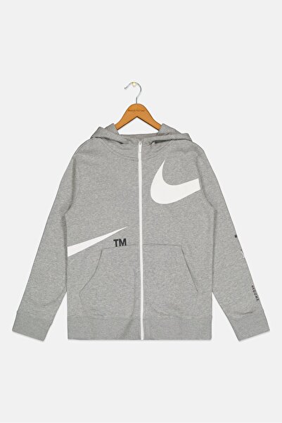 Nike Kids Boy Long Sleeve Outdoor Hoodies Grey