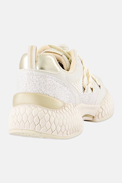 JASON WU Women Metallic Mesh Lace Up Casual Shoes, Off White