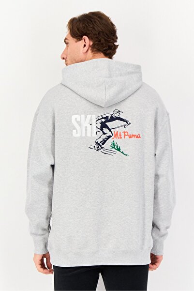 Puma Men Sportswear Fit Long Sleeve Outdoor Hoodie, Grey