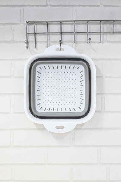 Destpak Space-Saving Folding Square Strainer - Collapsible Square Washing Strainer - Accordion Rice Strainer