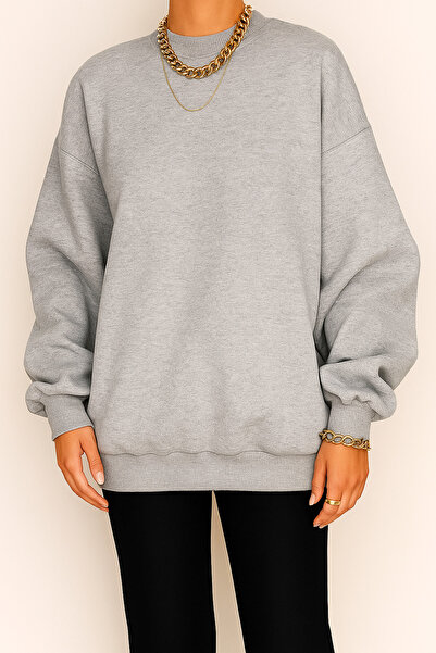 KANDEMİR TEKSTİL 3 İplik Şardonlu Oversize, Kalın Kumaş, Kışlık Polar İçli Sı...