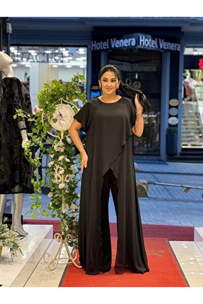 live forever Asymmetrical Layered Detail Flowy Chiffon Plus Size Jumpsuit