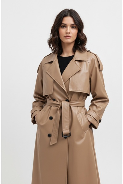 modaselda deri trençkot