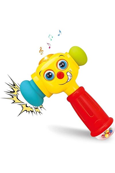 BAYBEE لعبة مطرقة موسيقية بوجه مبتسم مع خشخيشة وعيون متحركة، موسيقى وأضواء - ...