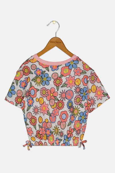 Levi's Toddlers Girl Short Sleeve Floral Print Top, Multicolor