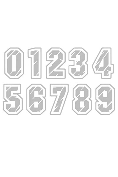Oracal Set 10 Stickere 0-9, Numbers ATV Moto, 30x18cm, gri
