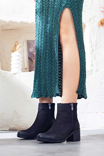 Adım Adım Women's Genuine Leather Heeled Boots