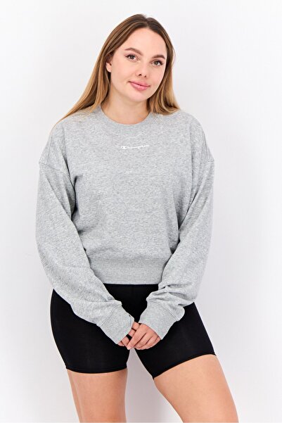 Champion Women Comfort Fit Long Sleeve Outdoor Sweatshirt, Grey