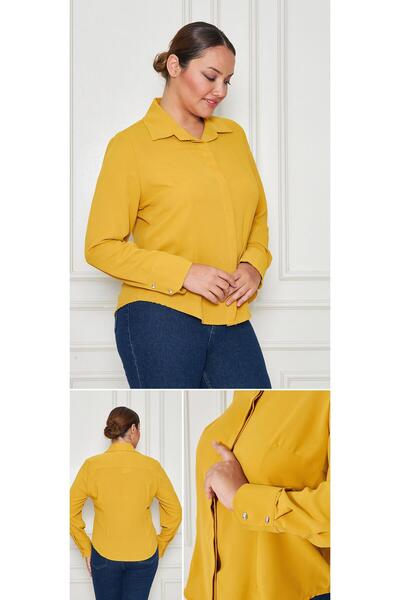 UNIQUE LADY Women's Classic Secret Placket Slim Fit Pen Shirt - All Size Options