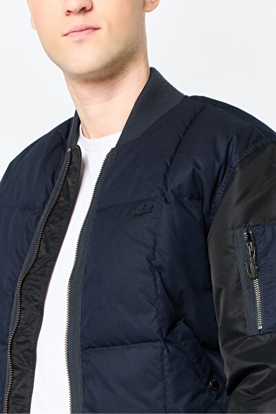 Lacoste Men Embroidered Logo Bomber Jacket, Navy
