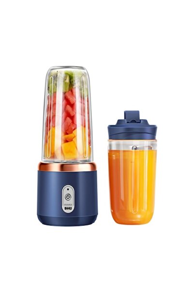 OEM Portable blender for shakes/smoothies, 6 3D blades, USB rechargeable, 40W, blue, 400ml