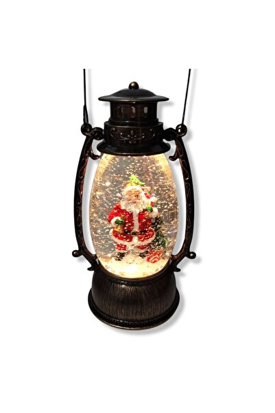 OEM Vintage Decorative Lantern with Santa, Christmas Tree, LED Snow Effect, Music, USB or Battery, 27 cm