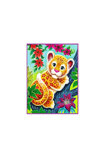 MATTELOT TOYS Paint by numbers set Little Leopard, Picture with wooden frame 20 x 30 cm