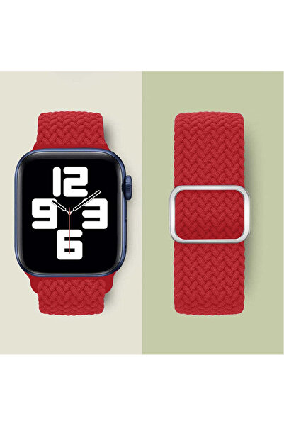 Casey Studios Braided Loop Apple Watch SE/9/8/7/6/5/4/3/2/1 Strap - 38/40/41MM, Adjustable, Red
