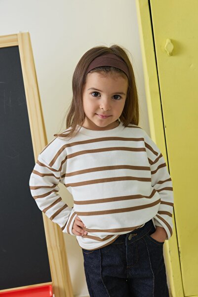 Tics Striped Sweatshirt - Coffee
