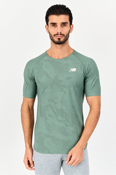 New Balance Men Sportswear Fit Short Sleeve Running T-Shirt, Olive