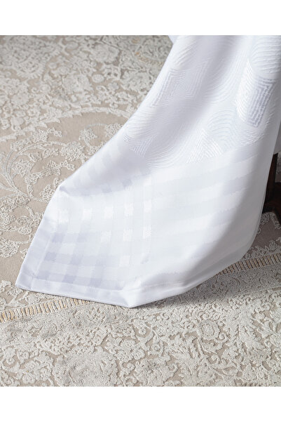 Madame Coco Față de masă Mayenne - Alb - 160x300 cm