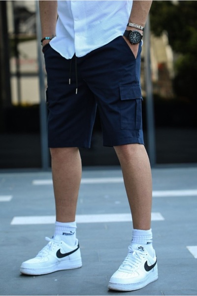 SERAZAT Cargo Pocket Pcs Shorts Cotton Stretch Fabric Pants Capri