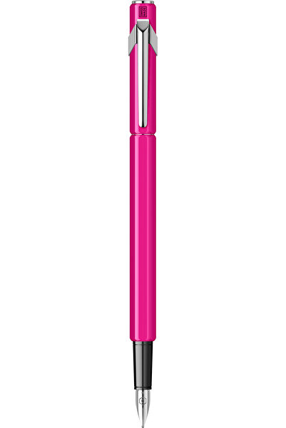 Caran d'Ache 849 Fluo Line Pink CT Stilou corp aluminiu, penita otel, roz