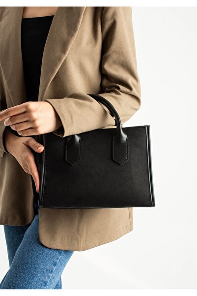 grand coco Women's Black Suede Hand and Shoulder Bag