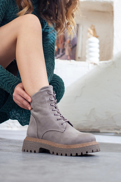 Adım Adım Women's Genuine Leather Non-Slip Sole Cold Proof Daily Boots