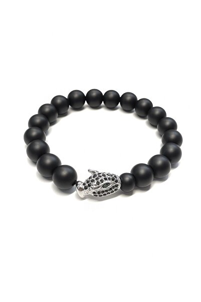 Chavin Elastic Natural Onyx Stone Men's Bracelet Ey43