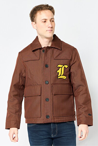 Lacoste Men Micro Checked Print Long Sleeve Shirt Jacket, Multicolor